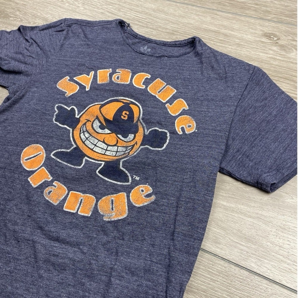 Adidas Mens T-Shirt Syracuse Orange College Vault Graphic Blue Small